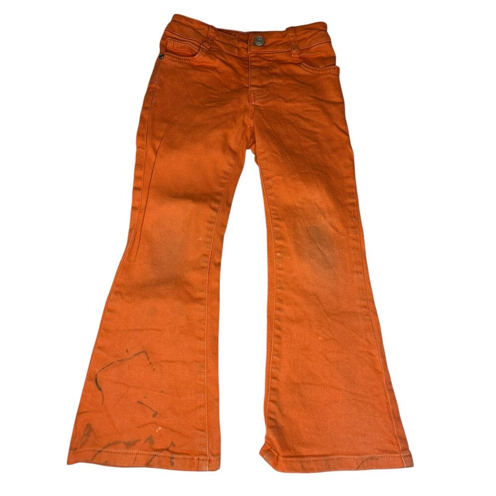 Mini Boden orange flare pants size 5
